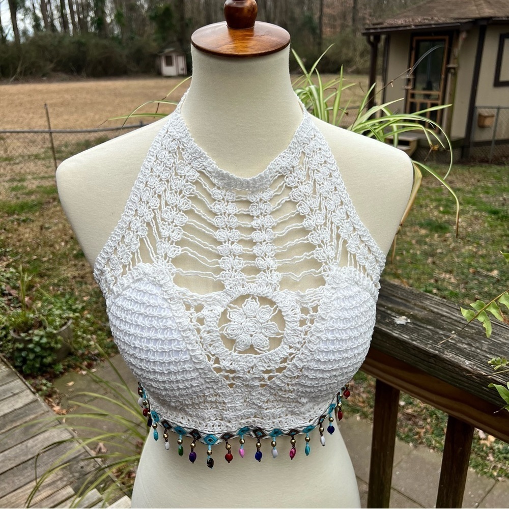 Boho beaded halter top - Picture 7 of 10
